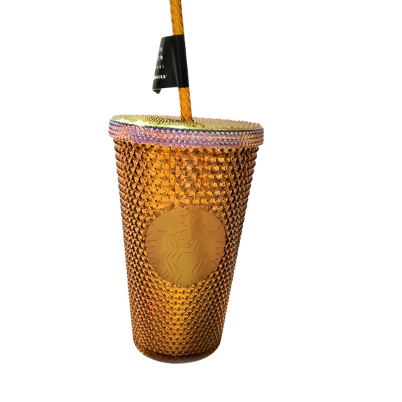 Starbucks 50th Anniversary Studded Gold Honeycomb Diamond Tumbler 16oz NEW - Picture 6 of 8